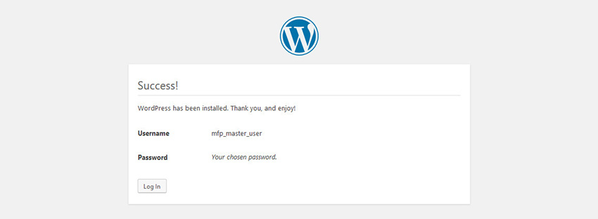 WordPress Installation Complete